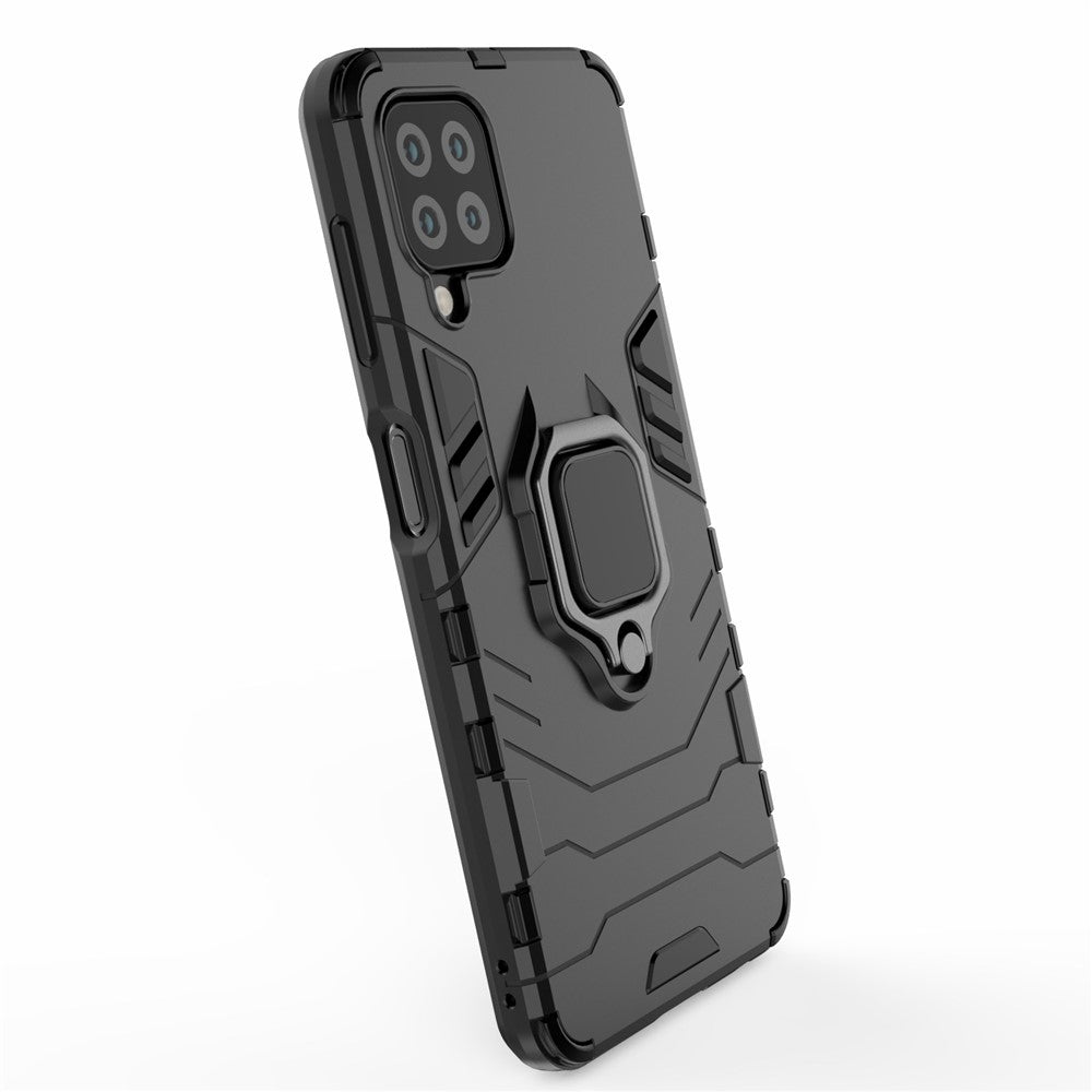 PC TPU Hybrid Phone Case Cover with Ring Holder Kickstand for Samsung Galaxy A22 4G (EU Version)