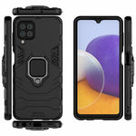 PC TPU Hybrid Phone Case Cover with Ring Holder Kickstand for Samsung Galaxy A22 4G (EU Version)