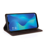 GQ.UTROBE Auto-absorbed Leather Wallet Phone Case with Anti-theft Swiping Design for Samsung Galaxy A22 5G (EU Version)