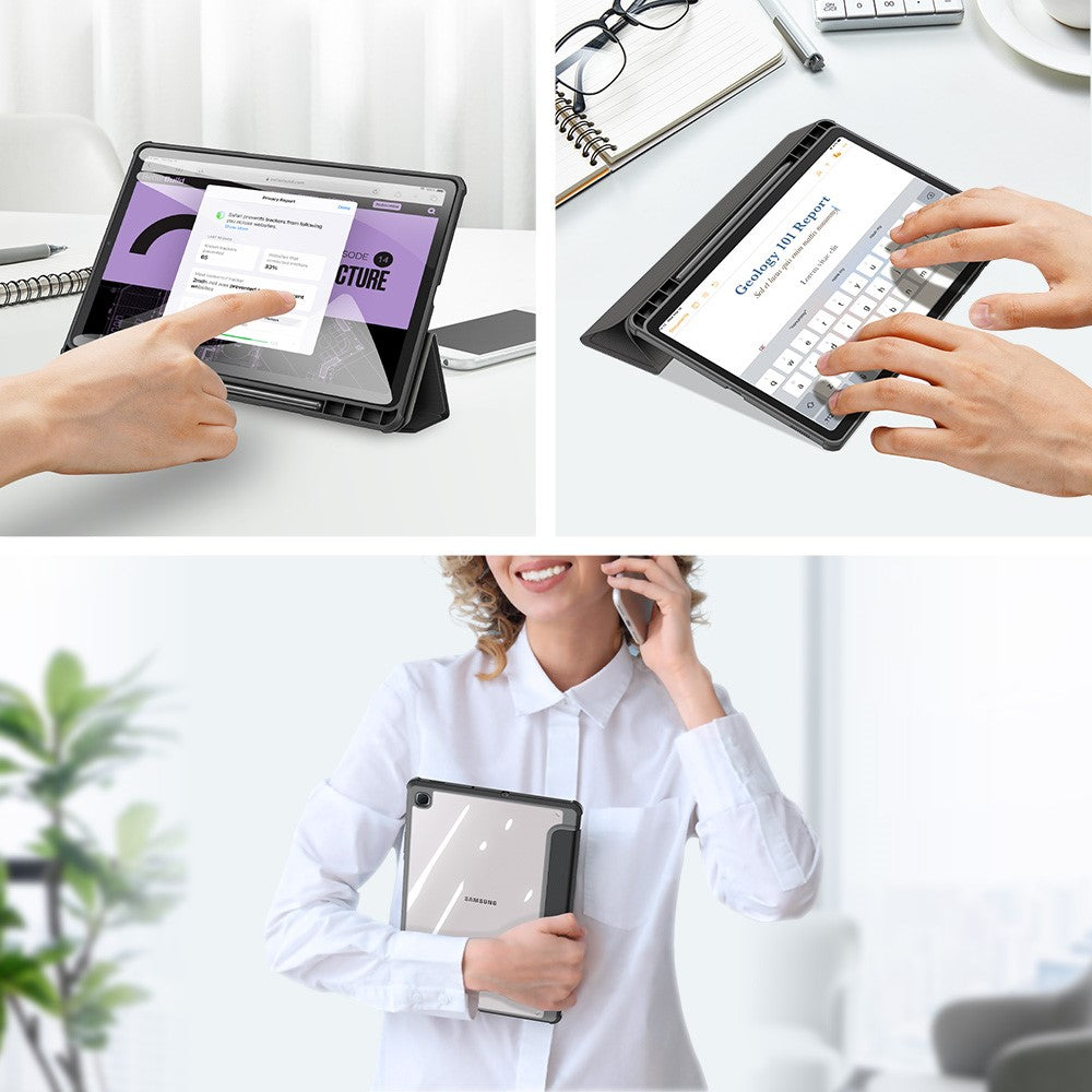 DUX DUCIS TOBY Series Tri-fold Stand Læderetui til Samsung Galaxy Tab S6 Lite (2020) P610 / P615 / S6 Lite (2022) / (2024)
