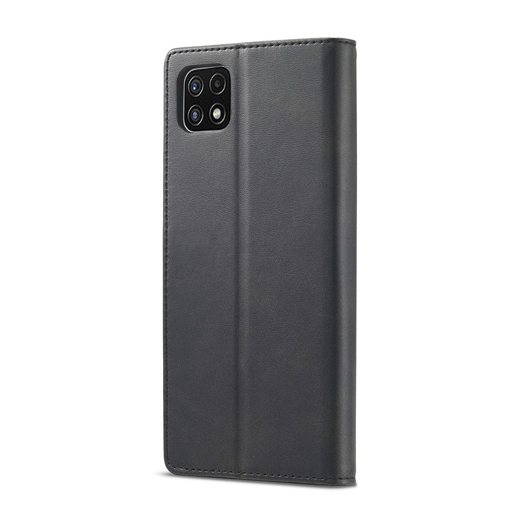 LC.IMEEKE Fuld Beskyttelse Pungdesign Læder Telefon Stand Etui til Samsung Galaxy A22 5G (EU Version)