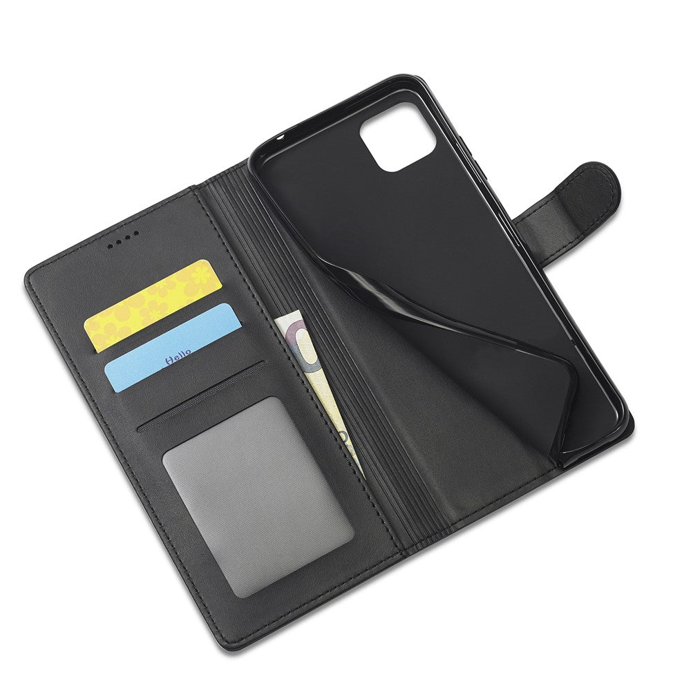 LC.IMEEKE Fuld Beskyttelse Pungdesign Læder Telefon Stand Etui til Samsung Galaxy A22 5G (EU Version)