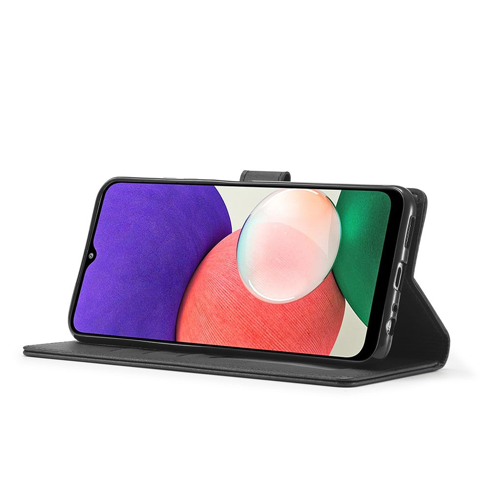 LC.IMEEKE Fuld Beskyttelse Pungdesign Læder Telefon Stand Etui til Samsung Galaxy A22 5G (EU Version)