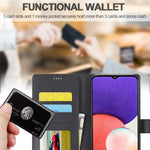 LC.IMEEKE Fuld Beskyttelse Pungdesign Læder Telefon Stand Etui til Samsung Galaxy A22 5G (EU Version)
