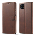 LC.IMEEKE Fuld Beskyttelse Pungdesign Læder Telefon Stand Etui til Samsung Galaxy A22 5G (EU Version)