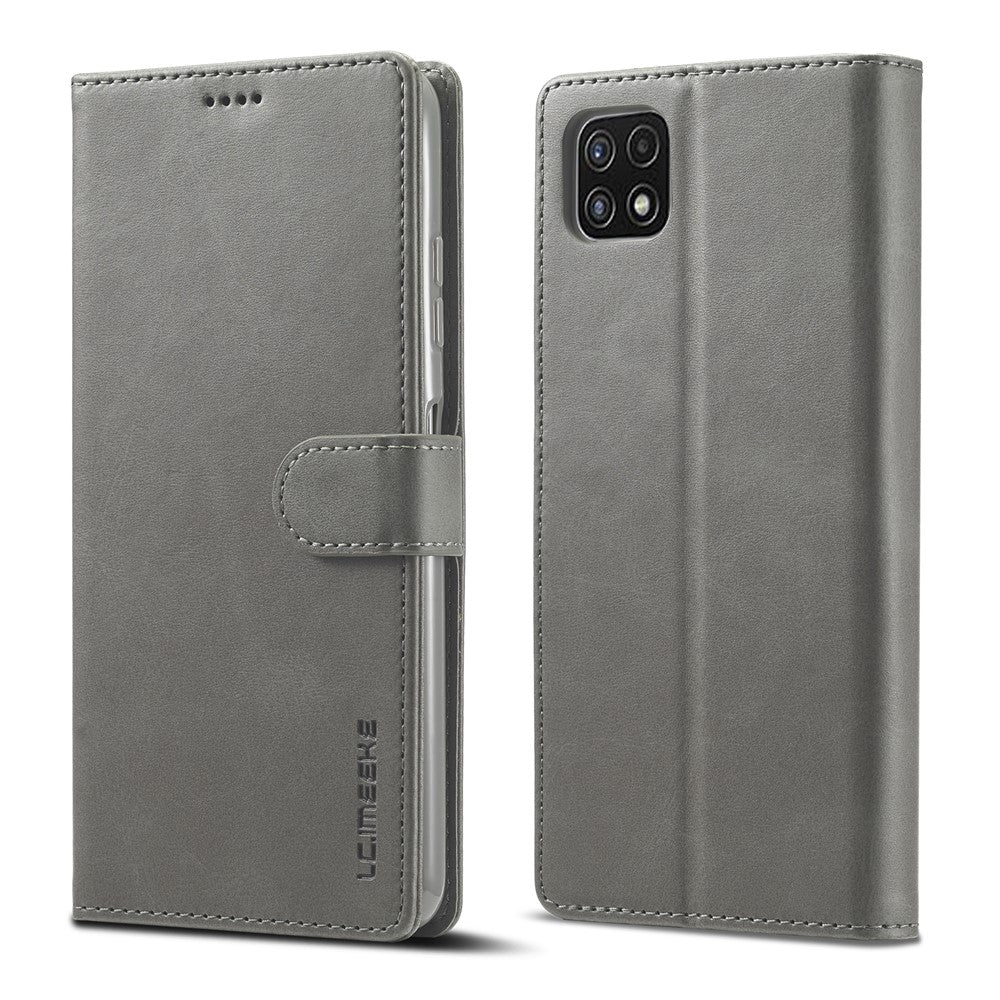 LC.IMEEKE Fuld Beskyttelse Pungdesign Læder Telefon Stand Etui til Samsung Galaxy A22 5G (EU Version)