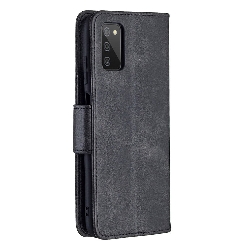 Pure Color Leather Wallet Case with Stand Design for Samsung Galaxy A03s (166.5mm)