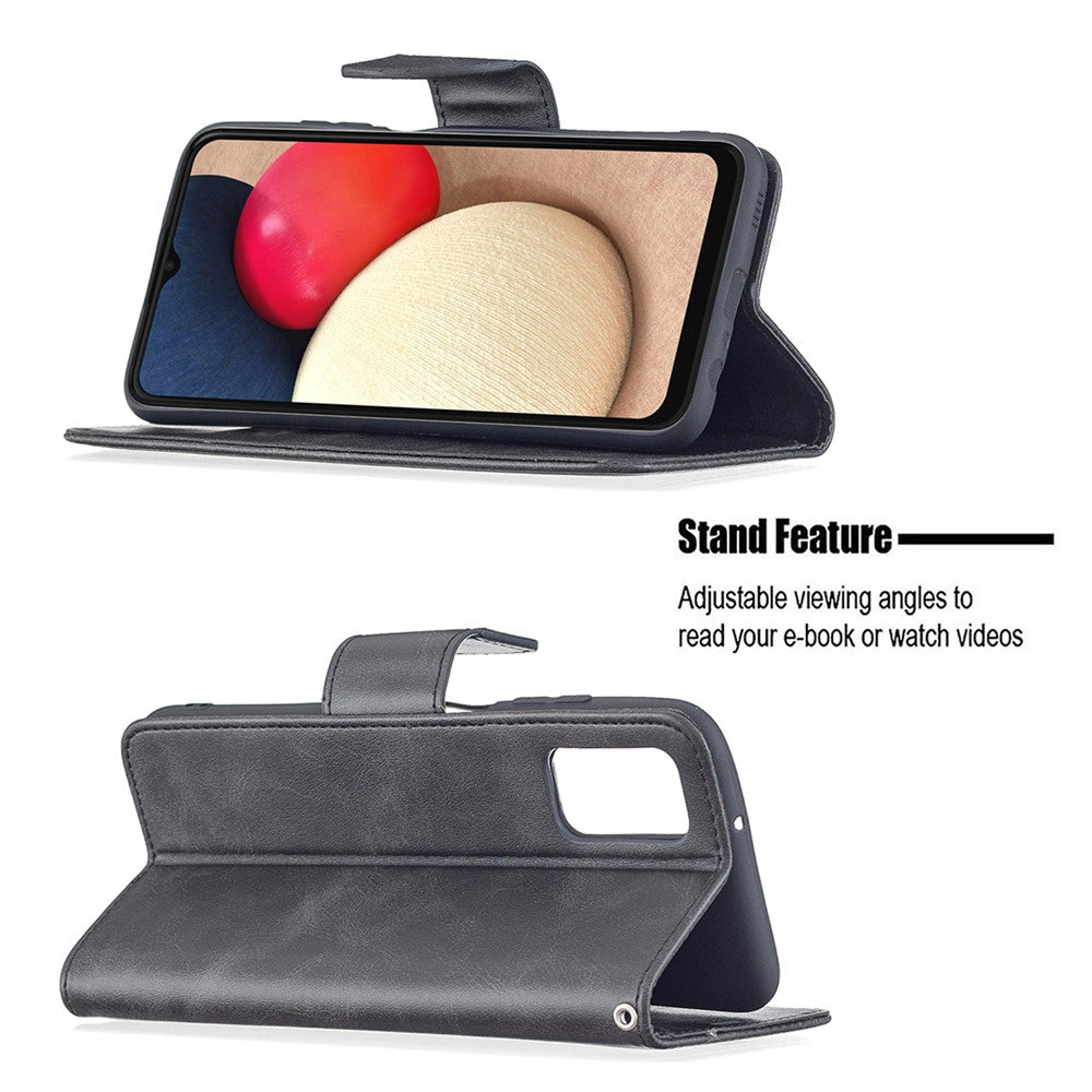 Pure Color Leather Wallet Case with Stand Design for Samsung Galaxy A03s (166.5mm)