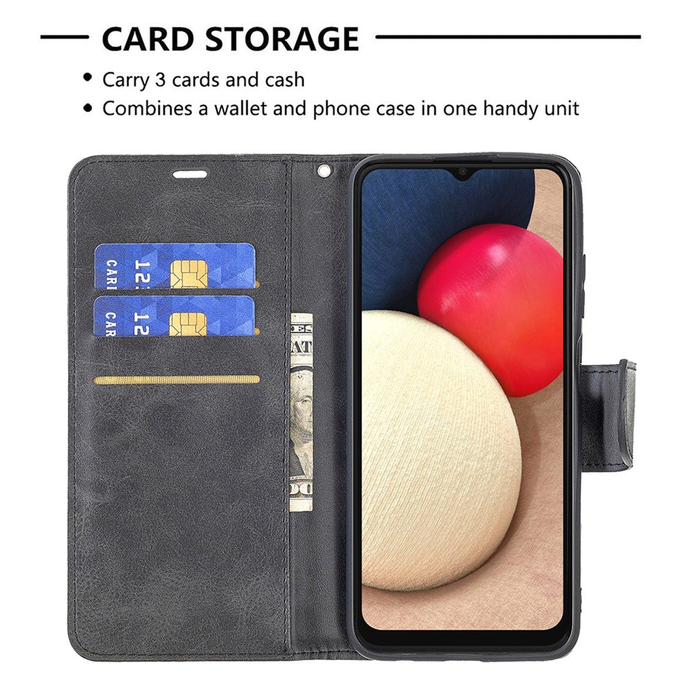Pure Color Leather Wallet Case with Stand Design for Samsung Galaxy A03s (166.5mm)