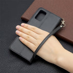 Pure Color Leather Wallet Case with Stand Design for Samsung Galaxy A03s (166.5mm)