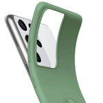 Ring Kickstand Design Soft Liquid Silicone Phone Protective Shell with Strap for Samsung Galaxy S21 Ultra 5G