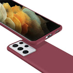 Ring Kickstand Design Soft Liquid Silicone Phone Protective Shell with Strap for Samsung Galaxy S21 Ultra 5G