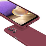 Ring Kickstand Design Plain Liquid Silicone Phone Protective Shell with Strap for Samsung Galaxy A32 4G (EU Version)