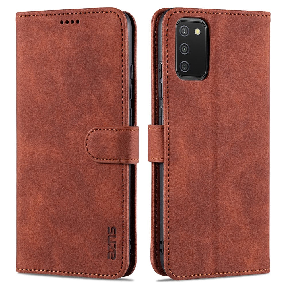AZNS PU Leather Wallet Stand Protective Phone Cover Case for Samsung Galaxy A02s (166.5mm)
