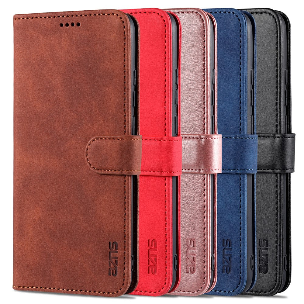 AZNS PU Leather Wallet Stand Protective Phone Cover Case for Samsung Galaxy A02s (166.5mm)