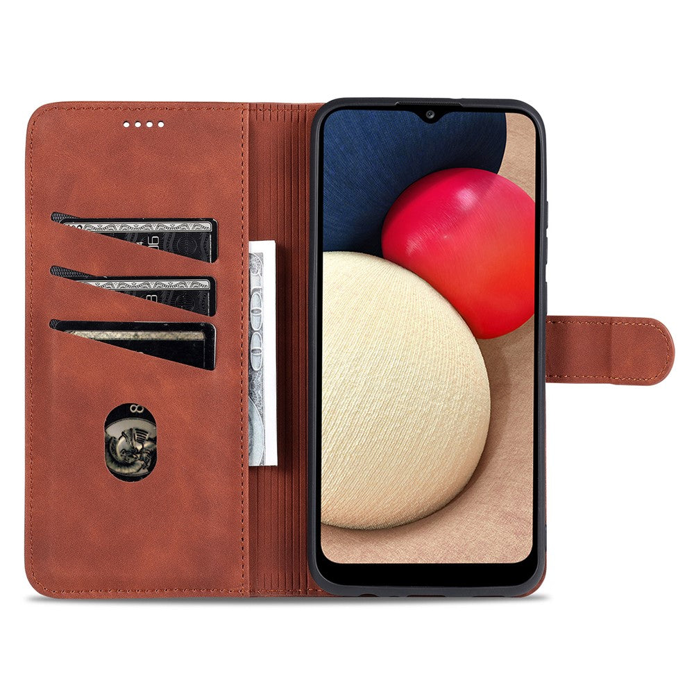 AZNS PU Leather Wallet Stand Protective Phone Cover Case for Samsung Galaxy A02s (166.5mm)