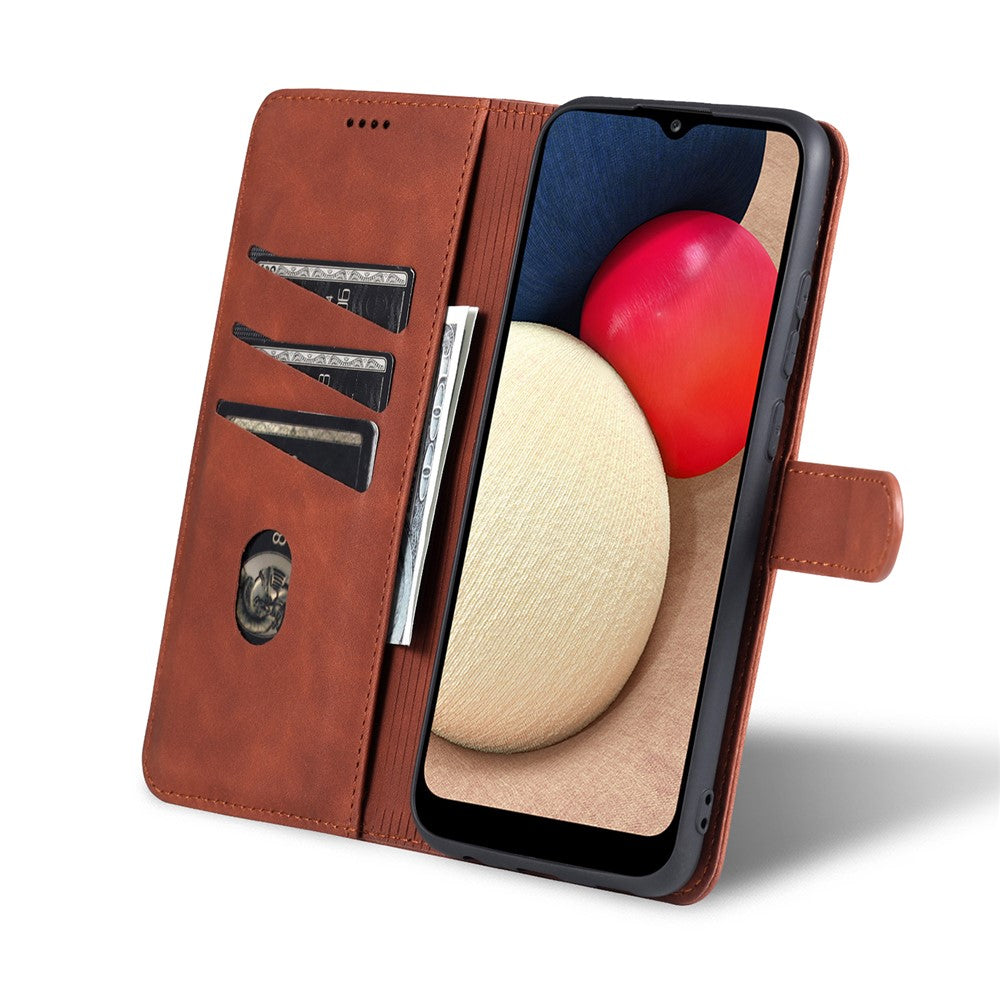 AZNS PU Leather Wallet Stand Protective Phone Cover Case for Samsung Galaxy A02s (166.5mm)