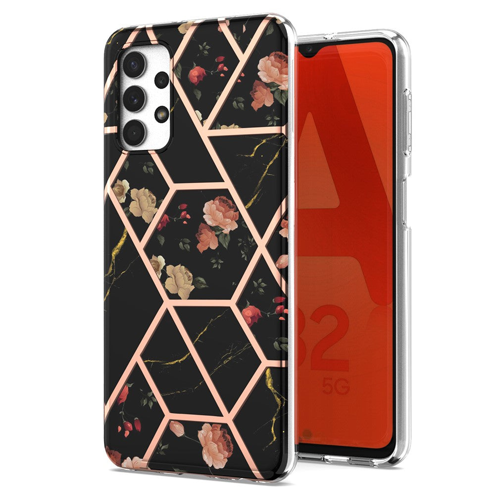Flower Pattern 2.0mm IMD IML Electroplating Marble Cover Shell TPU Phone Case for Samsung Galaxy A32 5G/M32 5G