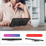PC + TPU Combo Hybrid Phone Shell Drop-resistant Cover with Ring Kickstand for Samsung Galaxy A22 4G (EU Version)