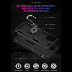 PC + TPU Combo Hybrid Phone Shell Drop-resistant Cover with Ring Kickstand for Samsung Galaxy A22 4G (EU Version)