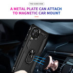PC + TPU Combo Hybrid Phone Shell Drop-resistant Cover with Ring Kickstand for Samsung Galaxy A22 4G (EU Version)
