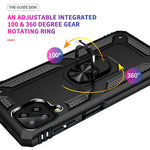 PC + TPU Combo Hybrid Phone Shell Drop-resistant Cover with Ring Kickstand for Samsung Galaxy A22 4G (EU Version)