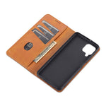 AZNS Premium PU Leather Auto-absorbed Magnetic Closure Stand Function Wallet Flip Cover for Samsung Galaxy A22 4G (EU Version)