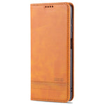 AZNS Premium PU Leather Auto-absorbed Magnetic Closure Stand Function Wallet Flip Cover for Samsung Galaxy A22 4G (EU Version)