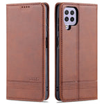 AZNS Premium PU Leather Auto-absorbed Magnetic Closure Stand Function Wallet Flip Cover for Samsung Galaxy A22 4G (EU Version)