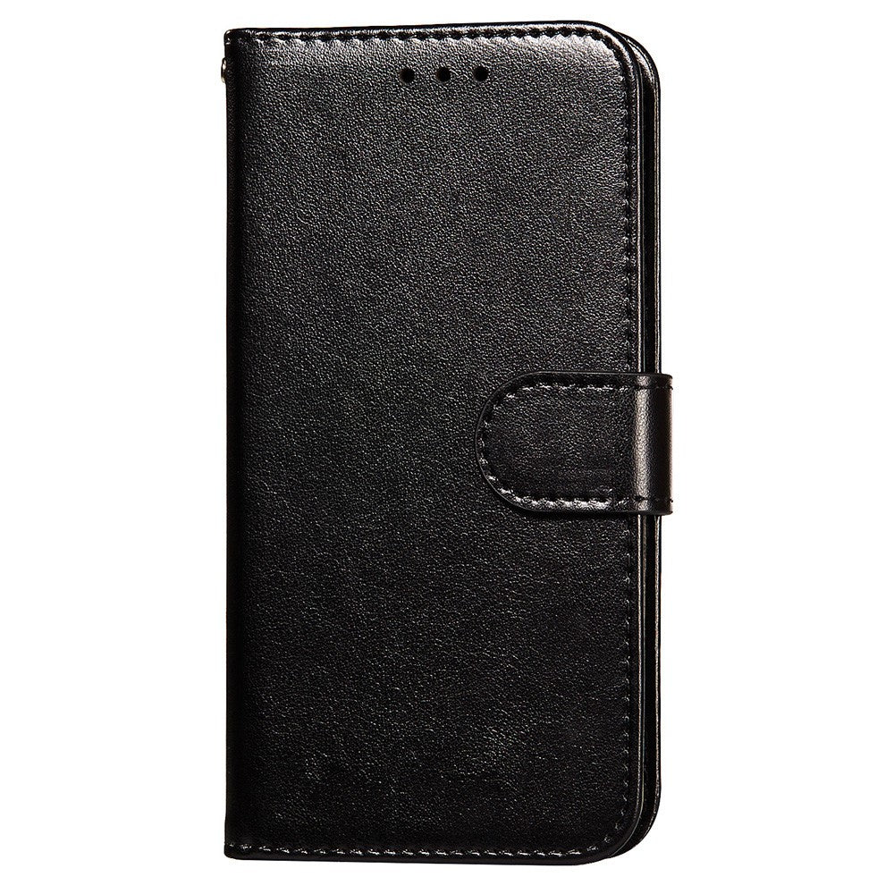 Magnetisk Spænde Ensfarvet Læder Stand Cover Pung Telefoncover med Rem til Samsung Galaxy A22 4G (EU Version)