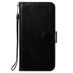 Magnetisk Spænde Ensfarvet Læder Stand Cover Pung Telefoncover med Rem til Samsung Galaxy A22 4G (EU Version)
