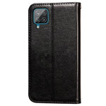 Magnetisk Spænde Ensfarvet Læder Stand Cover Pung Telefoncover med Rem til Samsung Galaxy A22 4G (EU Version)