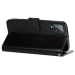 Magnetisk Spænde Ensfarvet Læder Stand Cover Pung Telefoncover med Rem til Samsung Galaxy A22 4G (EU Version)