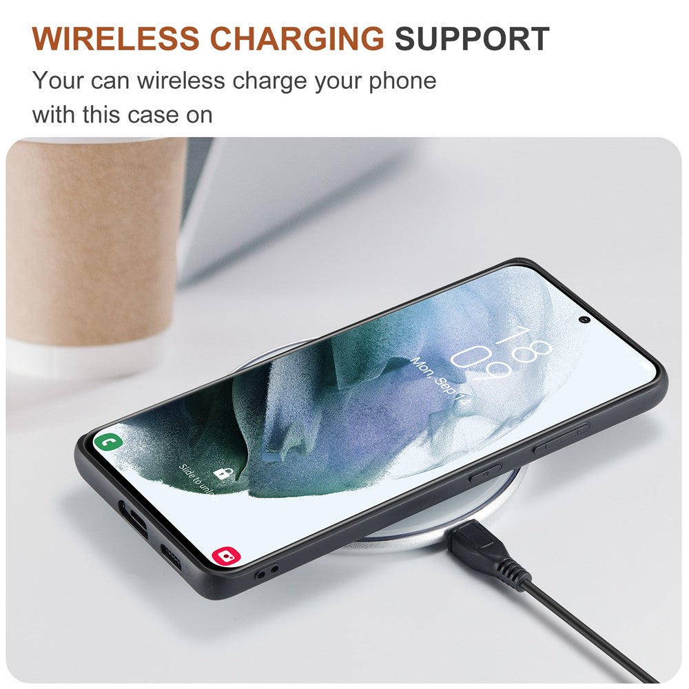 DG.MING M2-serien Magnetiskt trippelvikbart plånboksfodral med stativ i läder för Samsung Galaxy S21 Ultra 5G