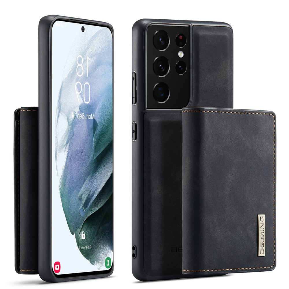 DG.MING M1 Series Kickstand Design PU Leather Phone Case with Magnetic Wallet for Samsung Galaxy S21 Ultra 5G