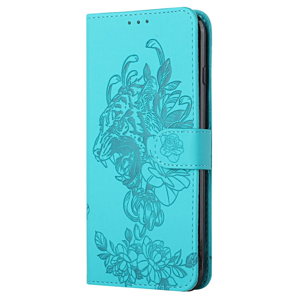 Leather Wallet Stand Case with Tiger Head Pattern Imprinting for Samsung Galaxy S20 Plus 4G/5G