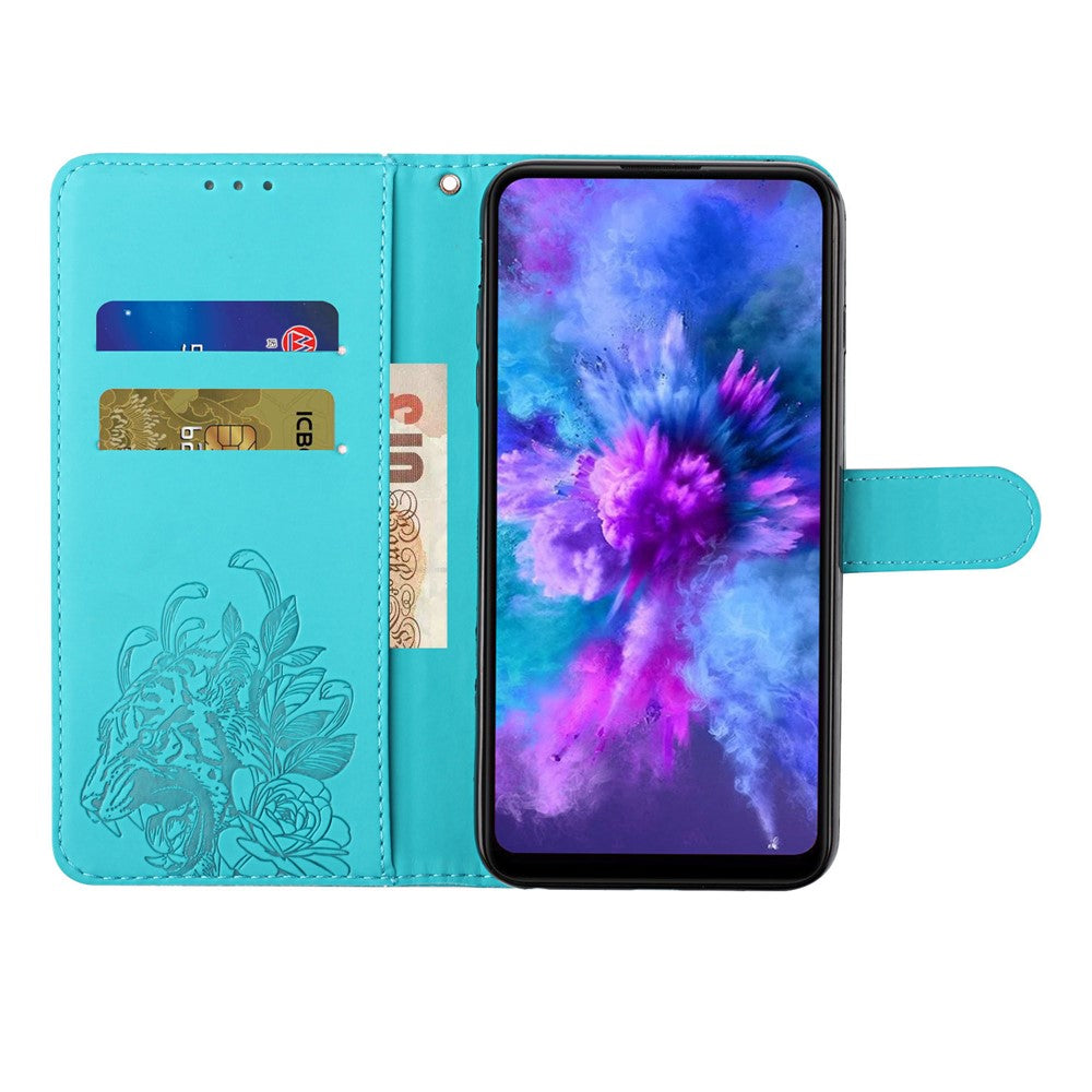 Leather Wallet Stand Case with Tiger Head Pattern Imprinting for Samsung Galaxy S20 Plus 4G/5G