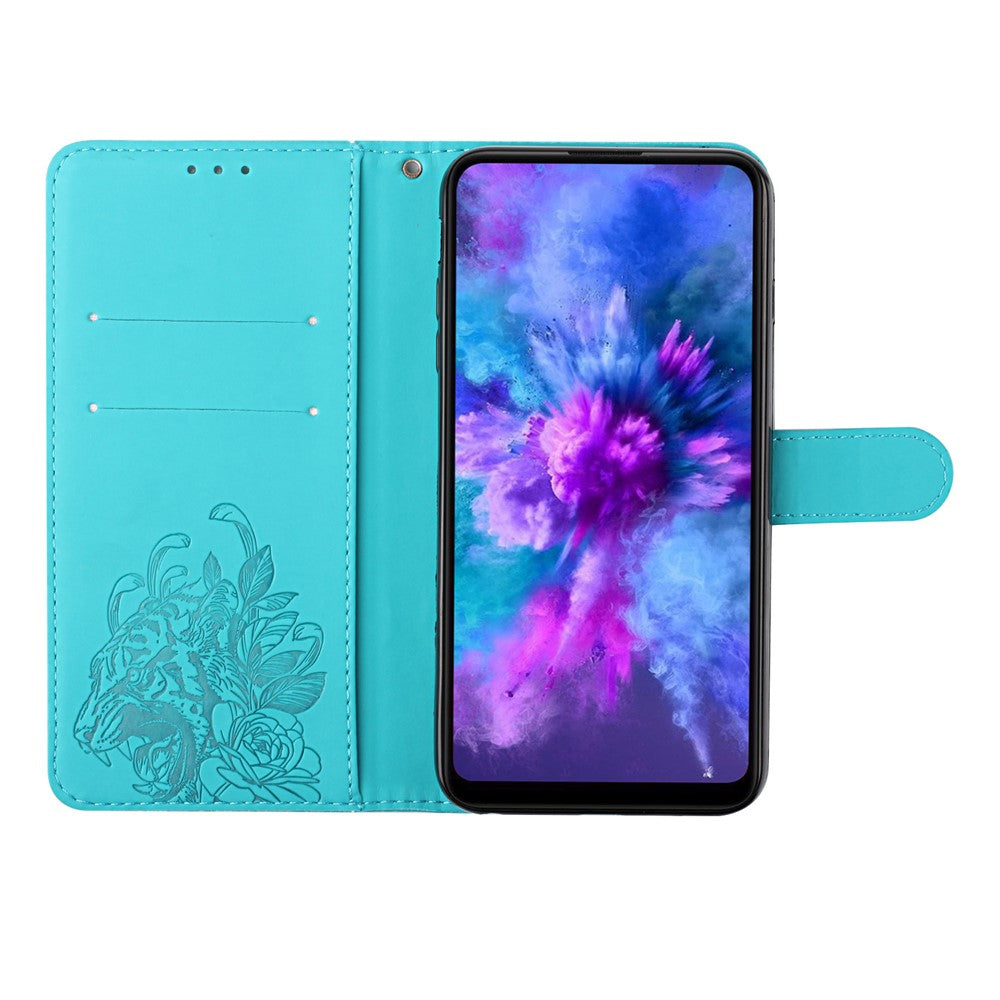 Leather Wallet Stand Case with Tiger Head Pattern Imprinting for Samsung Galaxy S20 Plus 4G/5G