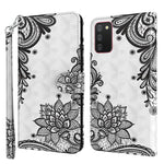 Mønstertrykt pung-etui i læder med strop til Samsung Galaxy A03s (166,5 mm)