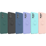 Ring Holder Kickstand Design Liquid Silicone Phone Case with Strap for Samsung Galaxy A52 4G/5G / A52s 5G