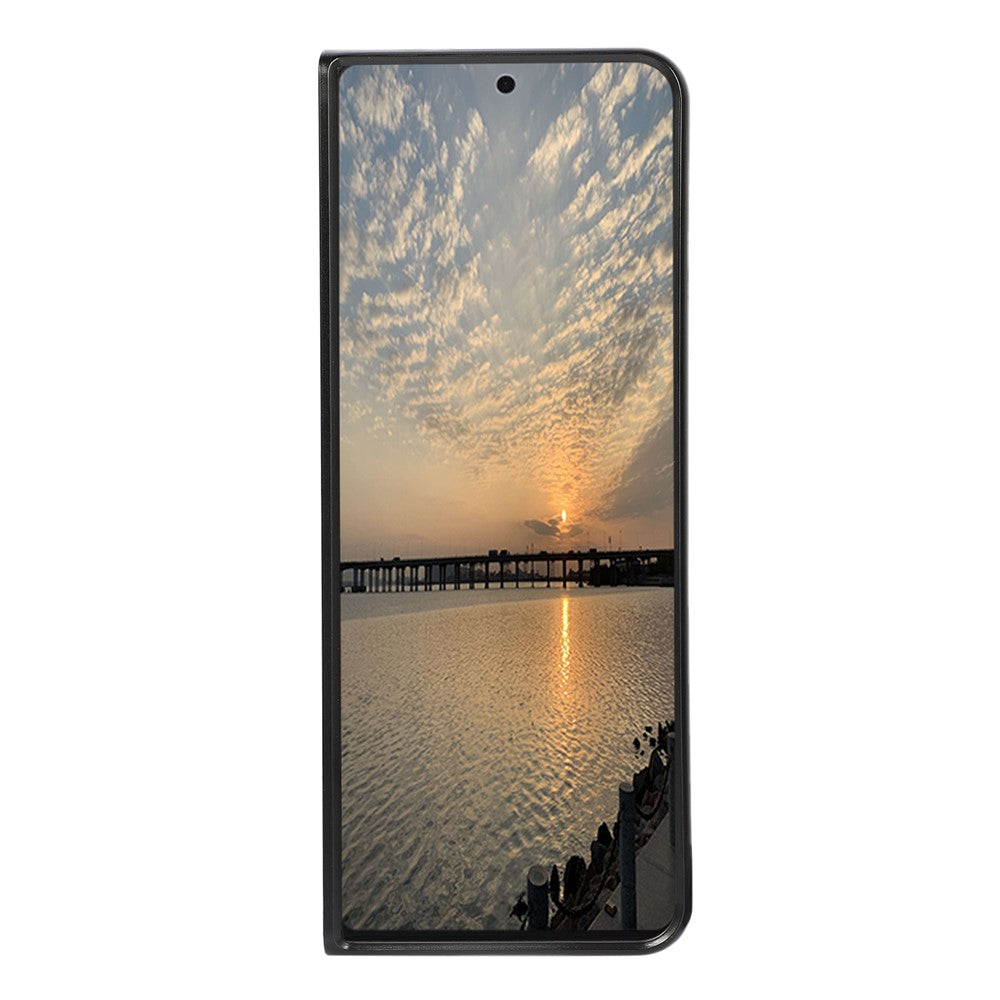 Carbon Fiber Texture Leather Coated Phone Case Back Cover for Samsung Galaxy Z Fold3 5G