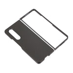 Carbon Fiber Texture Leather Coated Phone Case Back Cover for Samsung Galaxy Z Fold3 5G