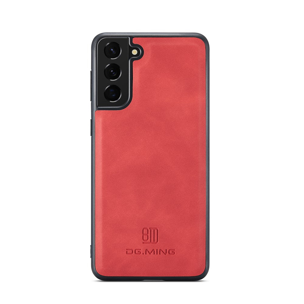 DG.MING M1 Series Aftageligt 2-i-1 Magnetisk Pung Design Læderbelagt TPU + PC Cover med Kickstand til Samsung Galaxy S21+ 5G