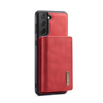 DG.MING M1 Series Aftageligt 2-i-1 Magnetisk Pung Design Læderbelagt TPU + PC Cover med Kickstand til Samsung Galaxy S21+ 5G