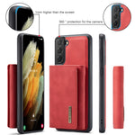 DG.MING M1 Series Aftageligt 2-i-1 Magnetisk Pung Design Læderbelagt TPU + PC Cover med Kickstand til Samsung Galaxy S21+ 5G