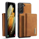 DG.MING M1 Series Aftageligt 2-i-1 Magnetisk Pung Design Læderbelagt TPU + PC Cover med Kickstand til Samsung Galaxy S21+ 5G
