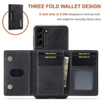 DG.MING M2-seriens magnetiske, aftagelige hybridcover med tegnebogsdesign og stativ til Samsung Galaxy S21+ 5G