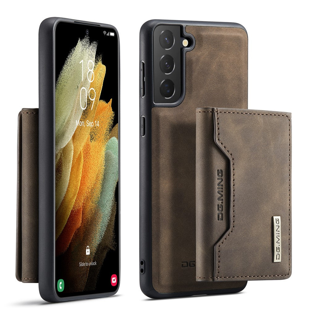 DG.MING M2-serien Magnetisk aftageligt tegnebogsdesign Hybridcover med støttefod til Samsung Galaxy S21+ 5G