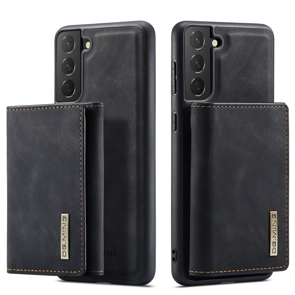 DG.MING M1-serien avtagbar plånboksdesign läderbelagd TPU + PC-skal med stativ för Samsung Galaxy S21 5G/4G