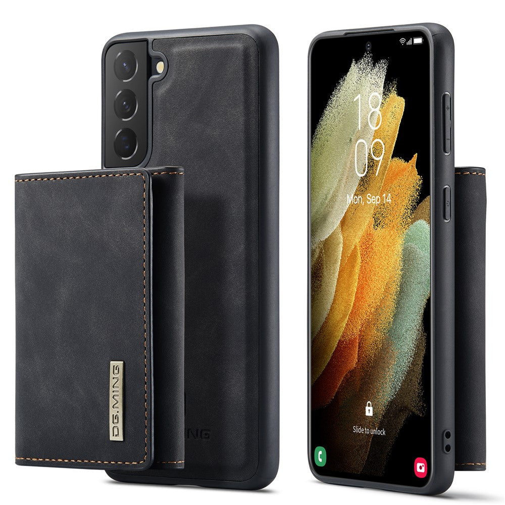 DG.MING M1 Series Detachable Wallet Design Leather Coated TPU + PC Case with Kickstand for Samsung Galaxy S21 5G/4G
